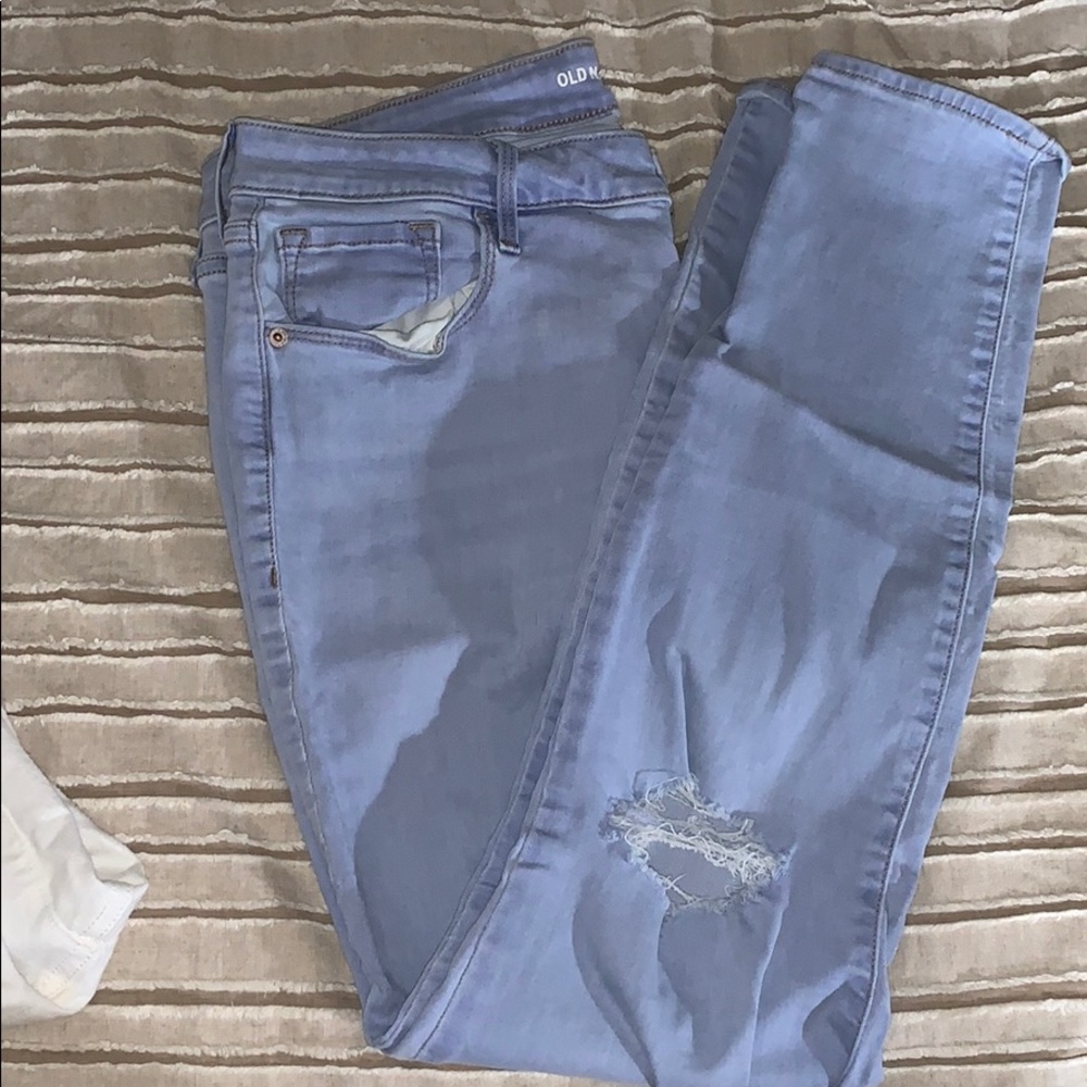 Sky blue wash jeans